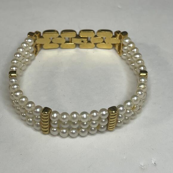 bracelet costume jewelry faux pear and gold tone classic classy preppy - Picture 6 of 12